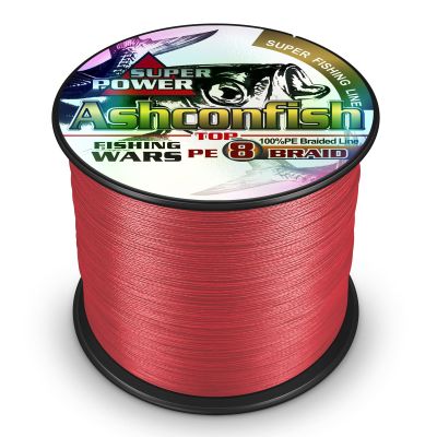 Ashconfish Braided Fishing Line-8 Strands Super Strong Fishing Wire 1000M/1093Yards 20LB-Abrasion Resistant Braided Lines-Incredible Superline-Zero Stretch-Superfine Diameter- Red