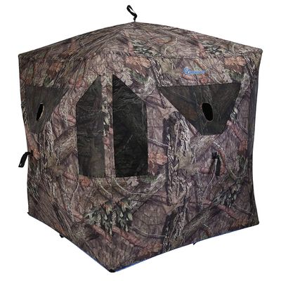 AMERISTEP Element Hub-Style Durable Noise-Free Hunting Ground Blind with Shoot-Through Mesh Windows & Gun Ports | 3 Hunters Concealment | Mossy Oak Break Up Country Camo | Easy Setup & Takedown