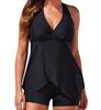Eternatastic Women's Halter Top Tankini Swimwear with Boxer Swimsuit M Black view 1