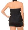 Eternatastic Women's Halter Top Tankini Swimwear with Boxer Swimsuit M Black view 2