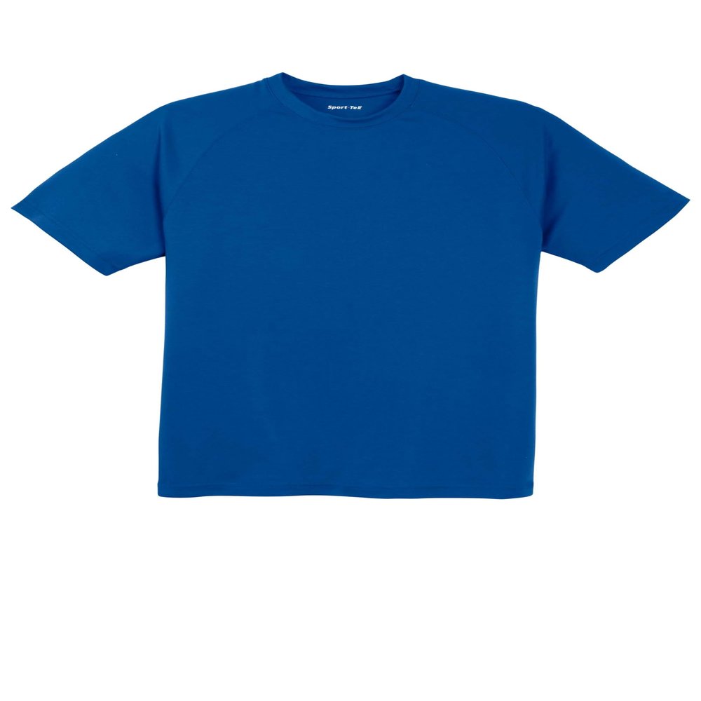 SPORT-TEK Unisex Dry Zone Short Sleeve Raglan T-Shirt | Spring & Summer Workout Top for Men & Women, Athletic Gym Clothing True Royal