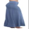 Urban CoCo Women's Stylish Spandex Comfy Fold-Over Flare Long Maxi Skirt (S, Greyish Blue) view 2