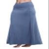 Urban CoCo Women's Stylish Spandex Comfy Fold-Over Flare Long Maxi Skirt (S, Greyish Blue) view 3