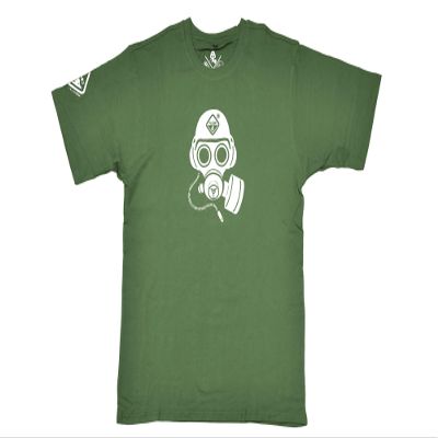 HAZARD 4 Special Forces Gas Mask Graphic Tee T-Shirt - OD Green (Medium)