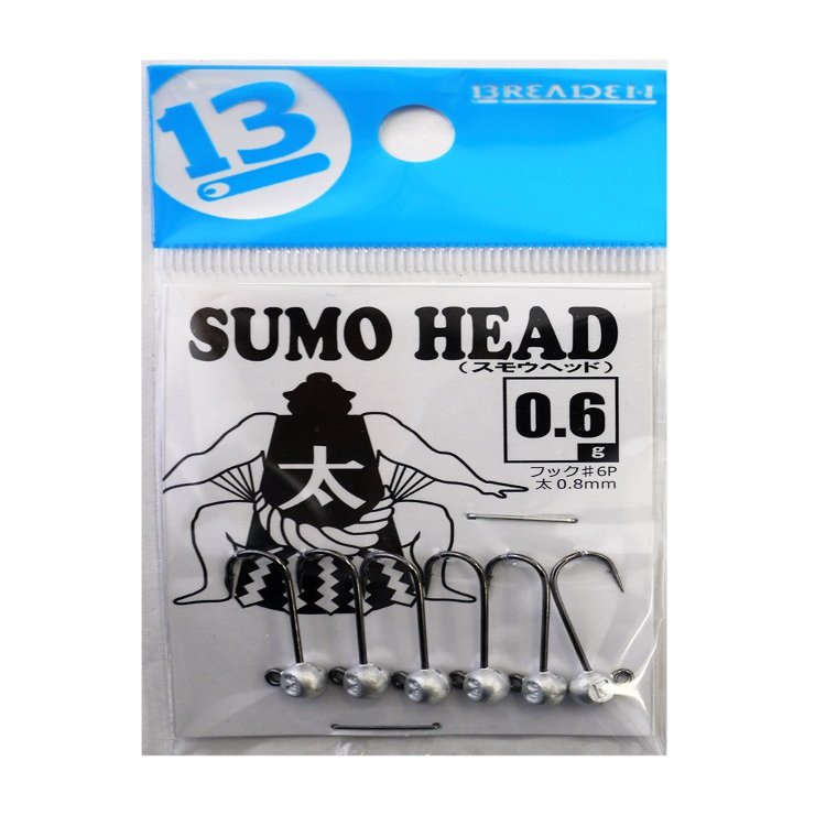 buri-den (Breaden) Jig Head sumouheddo Chunky 0.8 mm Hooks (6 Pieces) 0.6 G