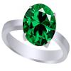 Solitaire Engagement Ring for Women Round Simulated Emerald 925W Silver-12 view 1