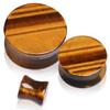 Pierced Owl Natural Tiger's Eye Semi-Precious Stone Saddle Plugs, Sold as a Pair (5mm (4GA)) view 1