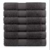 BY LORA Terry Cotton Hand Towels, Charcoal, Set of 6 view 1