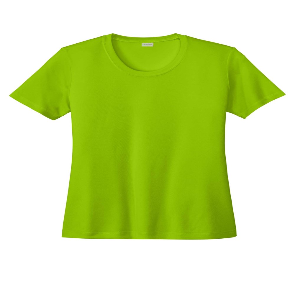 SPORT-TEK Women's PosiCharge Competitor Tee | Athletic Fit Workout T-Shirt, Spring & Summer Gym Fashion Lime Shock
