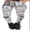 Sister Amy Women's Digital Skull Printted Ankle Elastic Tights Legging Daily Newspaper US XL view 1