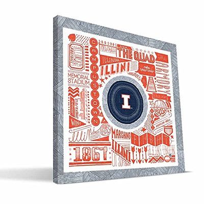 Paulson_Designs ILPG2424 Illinois Pictograph Canvas44; 24 x 24 in.