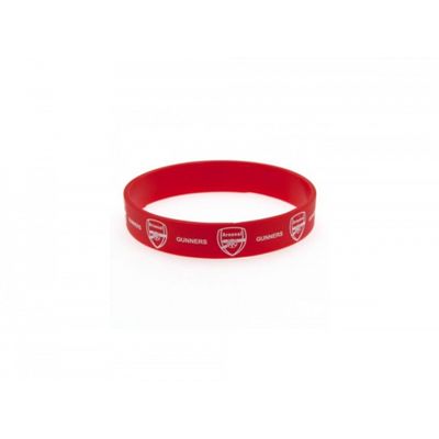Arsenal FC Official Soccer Silicone Wristband (One Size) (Red/White)