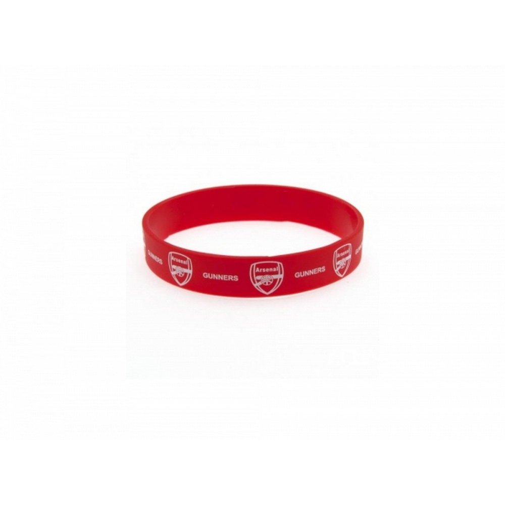 Arsenal FC Official Soccer Silicone Wristband (One Size) (Red/White)