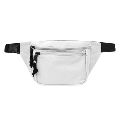 DALIX 3 Pocket Fanny Pack Money Pouch Concealer Runners Bag Waist Belt in White
