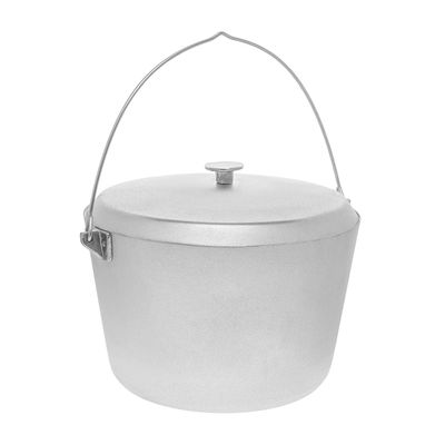 Camp Cast Aluminum Outdoor Cooking Campfire Pot Pan Wok Cauldron Kettle with Lid (8 L / 271 oz)