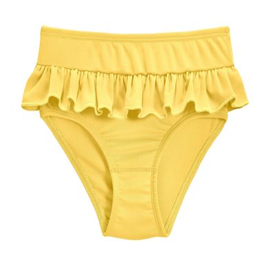 Made in USA Girls' Swimwear Ruffle Swim Briefs Bikini Bottoms Beachwear Swimming Suit, Yellow, 8
