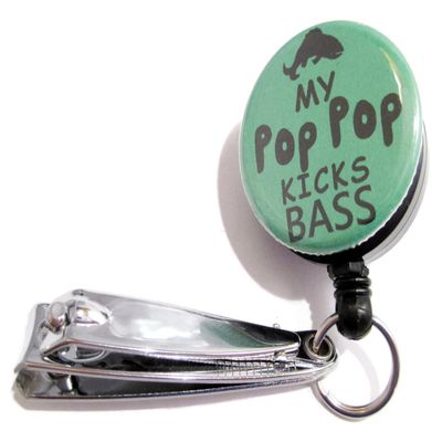 ATLanyards My Pop Pop Kicks Bass, Poppop Fishing Line Nippers, Gift for Pop Pop, Dark Green 63