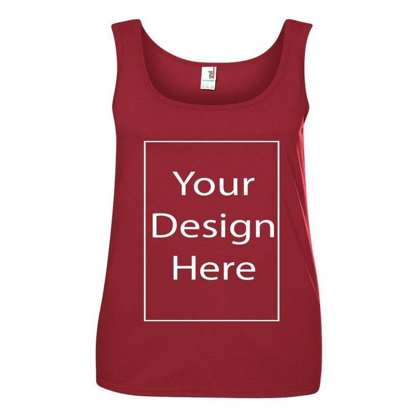 Ladies Add Your Own Text and Design Custom Personalized Sleeveless Tank Tops (Medium, Independent Red)