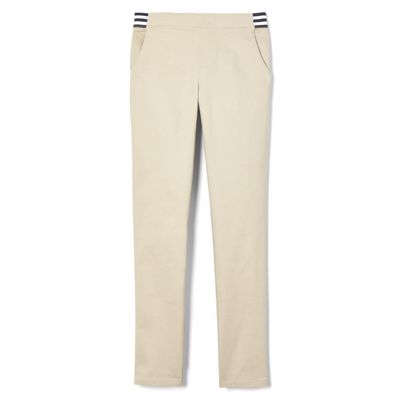 French Toast Girls Pull On Skinny Fit Stretch Pants with Elastic Waist and Pockets, School Uniform for Kids, Khaki, 14