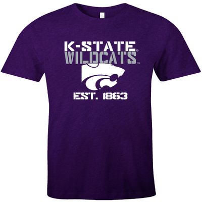 NCAA Kansas State Wildcats Est Stack Jersey Short Sleeve T-Shirt, Purple,Large