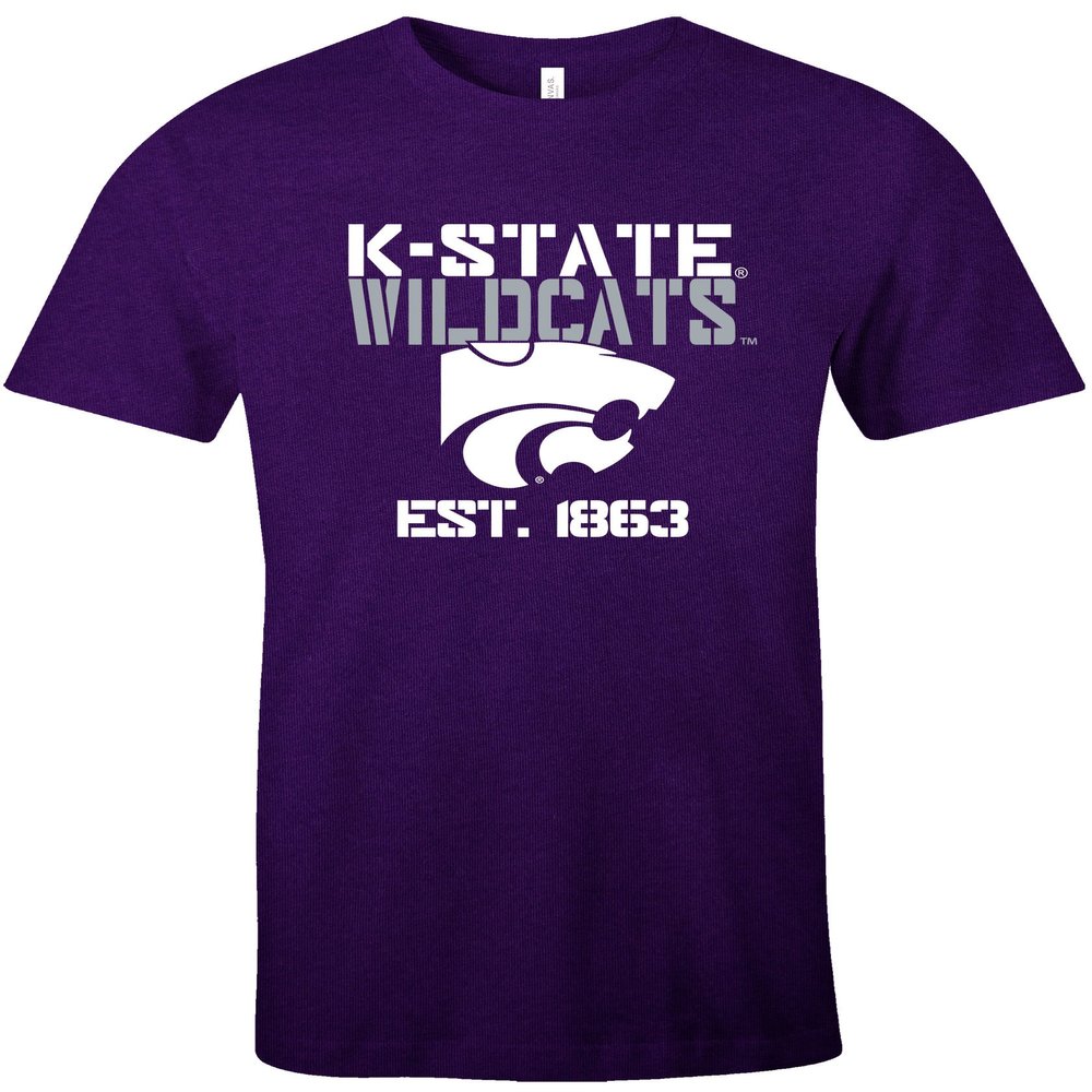 NCAA Kansas State Wildcats Est Stack Jersey Short Sleeve T-Shirt, Purple,Large