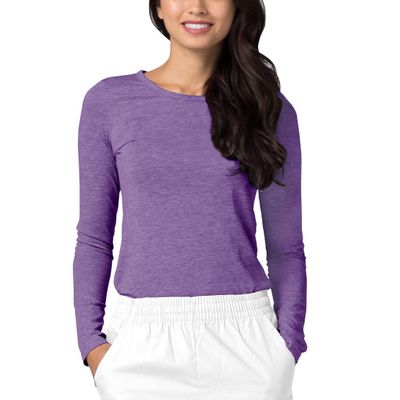 Adar Underscrubs for Women - Long Sleeve Underscrub Comfort Tee - 2900 - Heather Purple - XXS