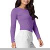 Adar Underscrubs for Women - Long Sleeve Underscrub Comfort Tee - 2900 - Heather Purple - XXS view 3