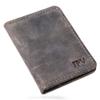 PEGAI Men's Minimalist Top Grain Leather Bi-Fold Wallet, Antique Brown, RFID Protected view 1
