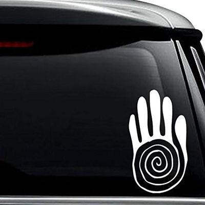 Native American Sacred Hand Decal Sticker For Use On Laptop, Helmet, Car, Truck, Motorcycle, Windows, Bumper, Wall, and Decor Size- [6 inch] / [15 cm] Tall / Color- Gloss White