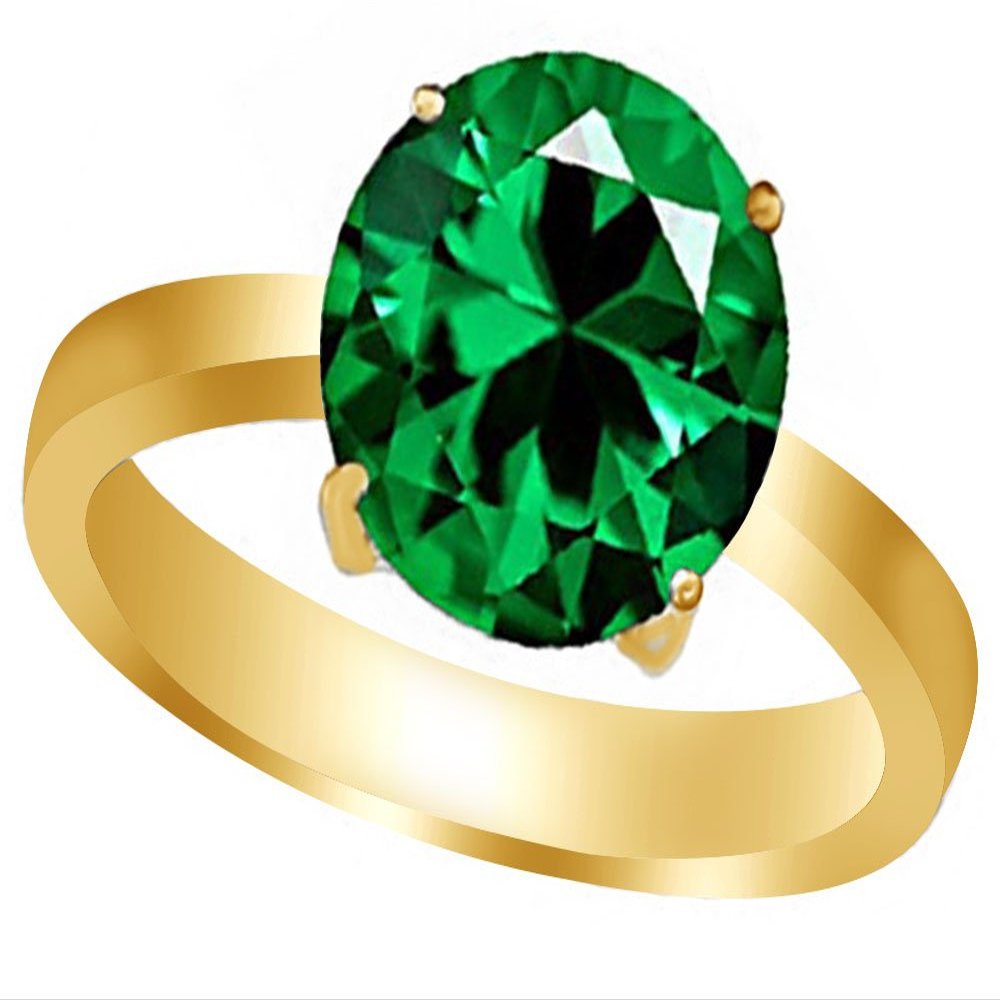 Solitaire Engagement Ring for Women Round Simulated Emerald 925Y Silver-7