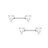 BodyJewelryOnline 2PCS Surgical Steel 14G Nipple Barbell Piercing Ring Clear CZ Heart Shaped Cubic Zirconia Nipple Rings Straight Barbells 12mm 1/2" view 1