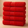 BY LORA Terry Cotton Hand Towels, Red, Set of 6 view 4