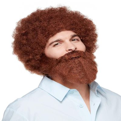 Spirit Halloween Bob Ross Wig and Beard, Unisex Adult, ONE SIZE FITS MOST, Multicolor