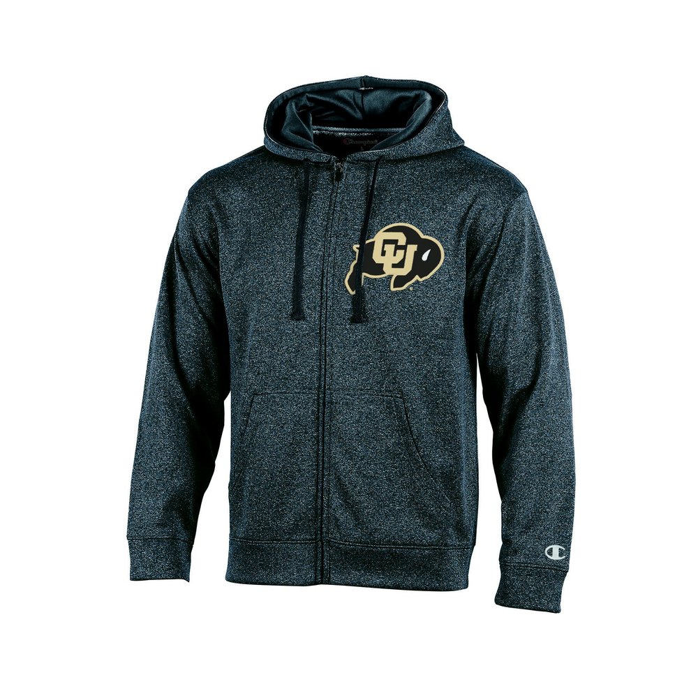 NCAA Colorado Buffaloes Adult Men Full Zip Hood with Contra, Small, Anthracite