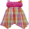 Tween Girls 7-16 Fuchsia Ruffly Knit to Multi Plaid Seersucker Hanky Hem Dress (14, Fuchsia/Multi) view 1