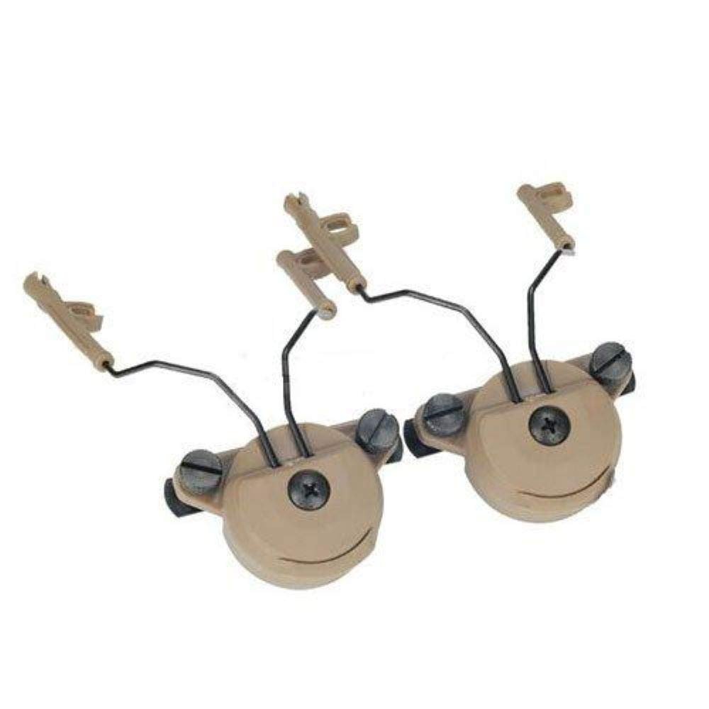 DLP Tactical Peltor Comtac Headset Adapter  M-LOK ARC Rail Mount for Team Wendy & MTEK Flux Helmets  No-Headband Comms Upgrade  Swivel Mount  Fits 3M Peltor & Similar (Tan)