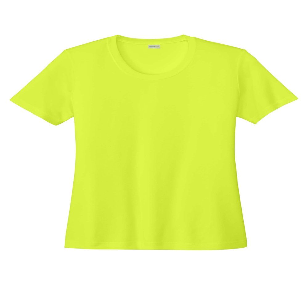 SPORT-TEK Women's PosiCharge Competitor Tee | Athletic Fit Workout T-Shirt, Spring & Summer Gym Fashion Neon Yellow