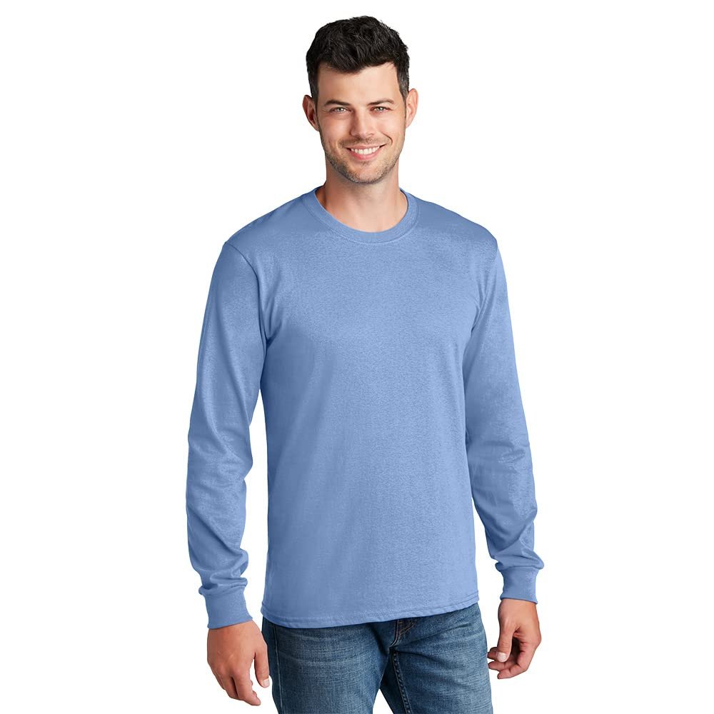 Port & Company - Long Sleeve Core Cotton Tee 3XL Light Blue