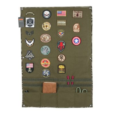 EXCELLENT ELITE SPANKER Patchs Display Board Foldable Military Patch Holder Panel with molle and 4 Pocket (Green, Large)
