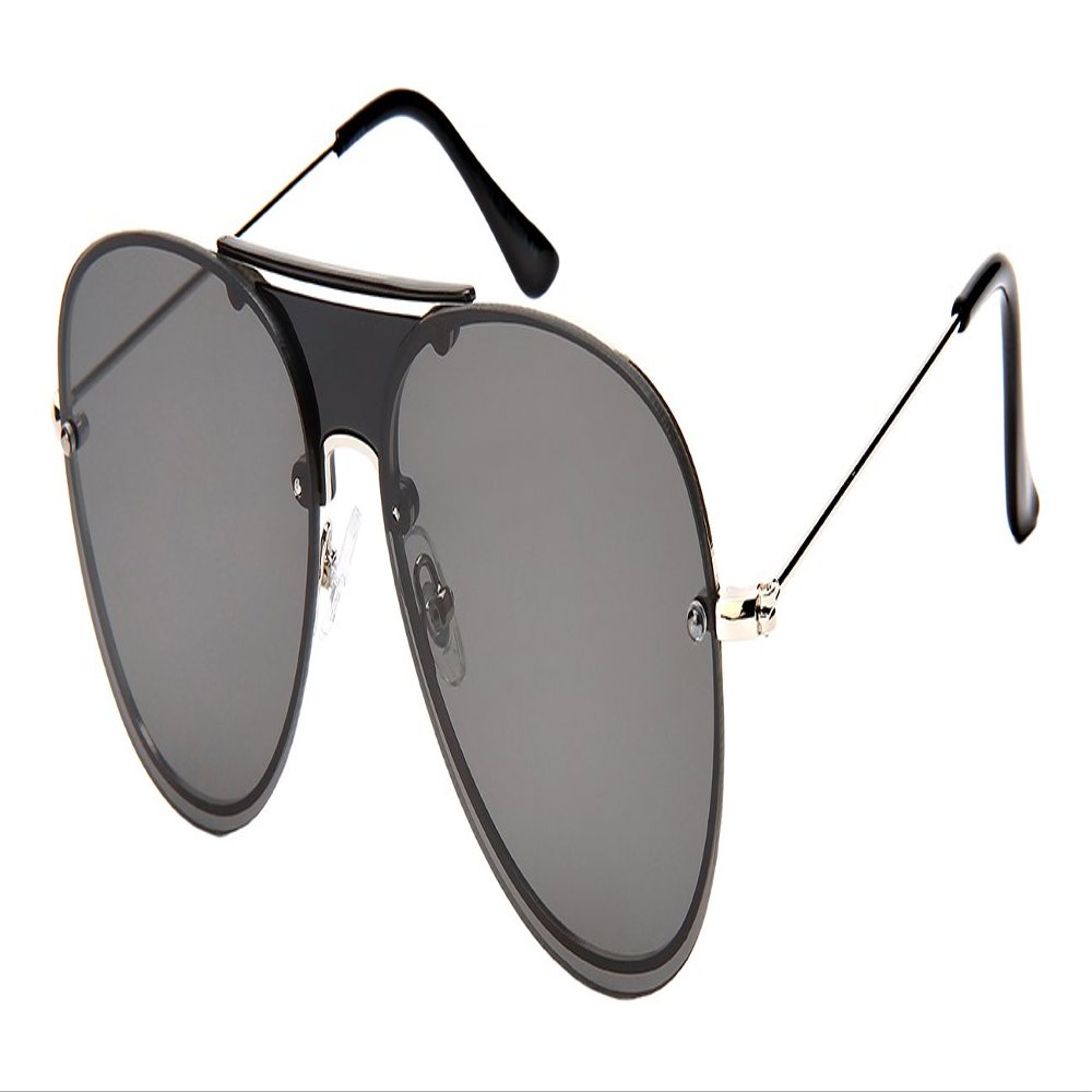 Edge I-Wear Men's Modern Aviators w/Solid Color Lens 1204-FLSD-3(S+BLK)