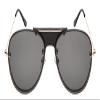 Edge I-Wear Men's Modern Aviators w/Solid Color Lens 1204-FLSD-3(S+BLK) view 2