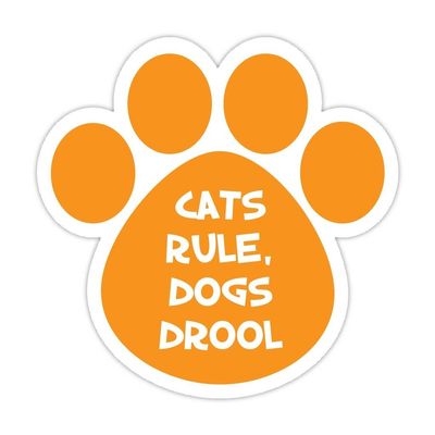 (5 Stickers Combo Deal) Cats Rule Dogs Drool Bumper Sticker Vinyl Decal 5"X 5"
