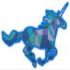 (3 Stickers Combo Deal) Unicorn Geometric Colors Blue Outline Stained Glass JDM Racing Skateboard Cool Bumper Sticker Window Decal 3x5 view 1