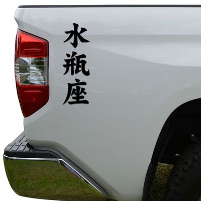 Aquarius Mizugameza Horoscope Japanese Kanji Character Die Cut Vinyl Decal Sticker For Car Truck Motorcycle Window Bumper Wall Decor Size- [15 inch/38 cm] Tall Color- Gloss White