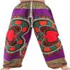 RaanPahMuang Baggy Straight Leg Carnival Dashiki Print Unisex Pants Heart Print, Small, Heart Print Violet view 1
