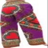 RaanPahMuang Baggy Straight Leg Carnival Dashiki Print Unisex Pants Heart Print, Small, Heart Print Violet view 2