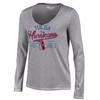Champion Women's NCAA University Long Sleeve V-Neck T-Shirt, Gray, Small view 1
