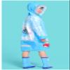 Taiduosheng Children's Kids Teens Jacket Rain Poncho Raincoat Hooded School Bag Cover Rainwear B L Blue view 2