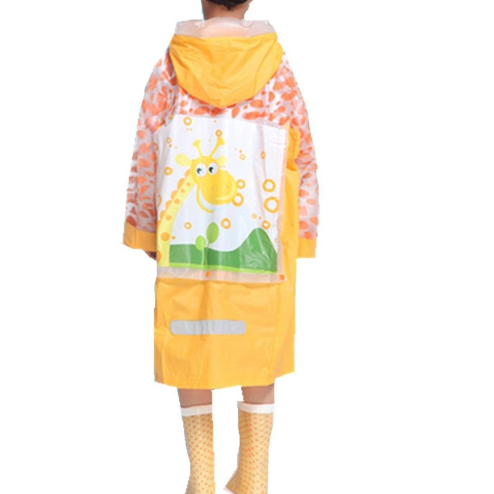 Taiduosheng Children's Kids Teens Jacket Rain Poncho Raincoat Hooded School Bag Cover Rainwear Y 3XL Yellow