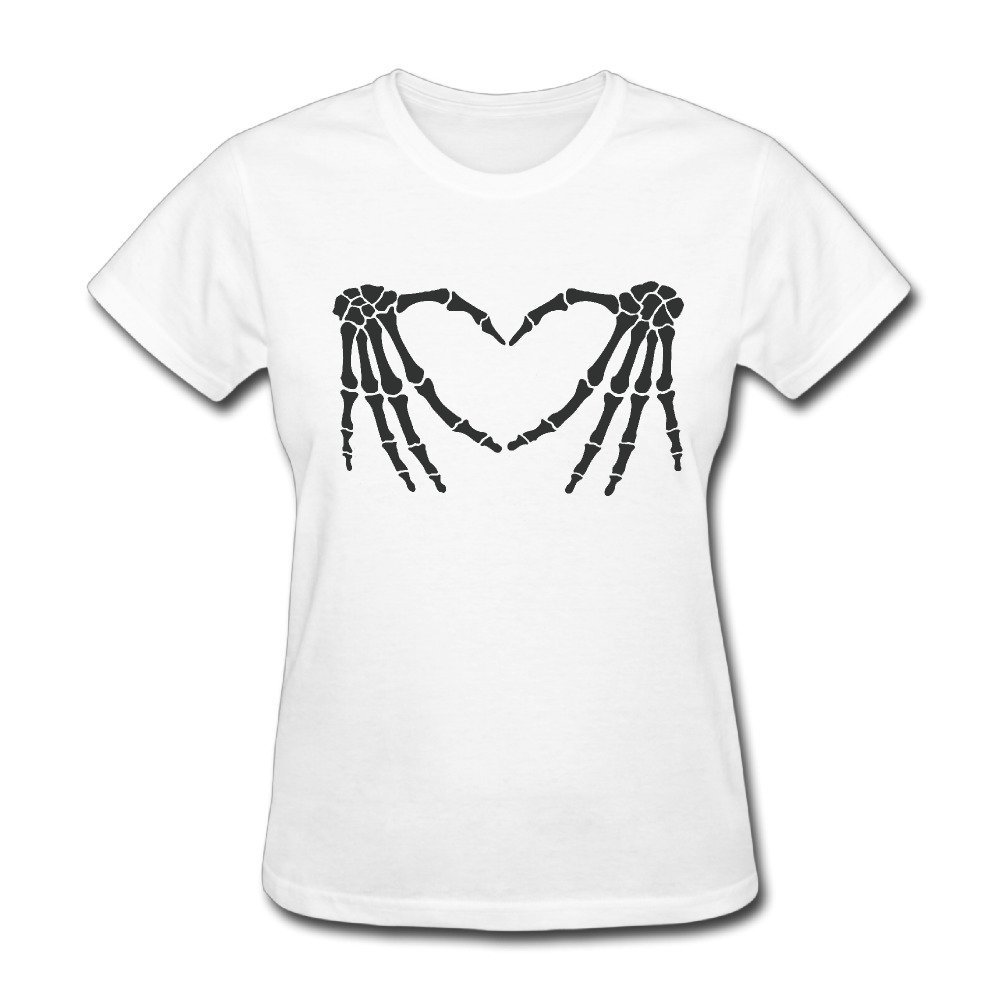 Skeleton Hands Love Heart Boobs T-shirt Design For Women